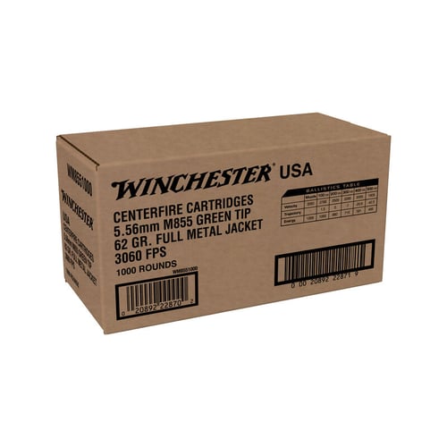 WINCHESTER USA 5.56X45 GREEN TIP 1000RD CASE LOT