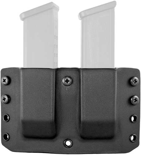 Comp-Tac C70904000NBKN Twin Warrior Mag Pouch OWB Double Style Black Kydex, Belt Clip & 1.50