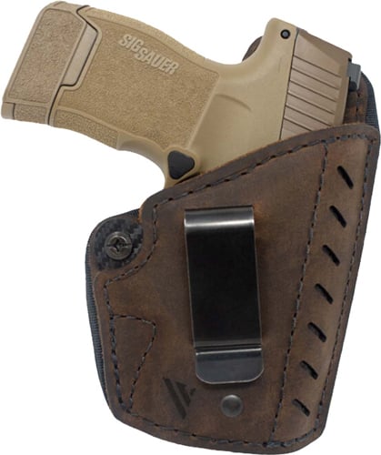 Versacarry CFD2112 Comfort Flex Deluxe IWB Size 02 Brown Leather Belt Clip Right Hand