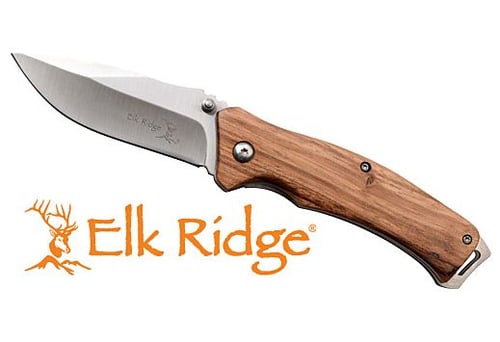 MC ELK RIDGE TRAVERSE 3.1 Inch DROP POINT FLDR ZEBRA WOOD/SS | 805319409915