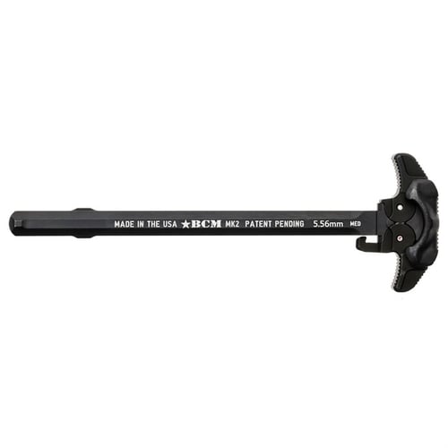 CHARGING HANDLE MK2 MED LATCH AMBIAsymmetric MK2 Charging Handle Black - Med Latch - Ambi - 5.56mm - Medium latchextends past the main body approximately 0.92