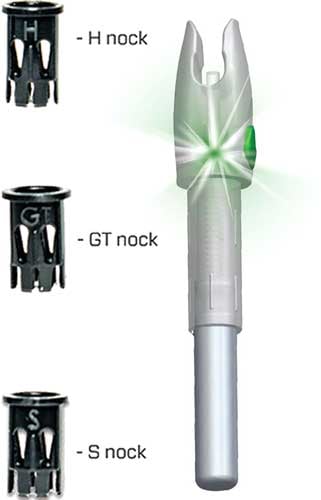 GLORYNOCK LIGHTED NOCK UNIVERSAL FIT GREEN 3/PACK!