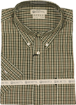 BERETTA MEN'S DRIP DRY SHORT SLEEVE GREEN CHECK SMALL<