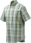 BERETTA MEN'S DRIP DRY SHORT SLEEVE WHITE/GREEN CHECK XL