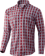 NOMAD STRETCH LITE PLAID LS BUTTON DOWN NAVY/RED LARGE!