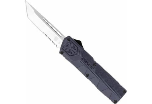 COBRATEC LIGHTWEIGHT OTF NYPD BLUE 3.25 Inch TANTO SERRATED | 099654026283