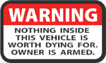 OUTDOOR DECALS WARNING OWNER IS ARMED 2