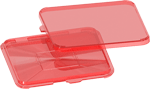 MTM PRIMER FLIPPER SQUARE RED W/DUAL LID CLOSURE OPTIONS