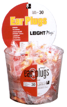 LEIGHT PLUGS DISP PLUGS 100PR TUB NRR 30Leight Plugs NRR 30 - 100 uncorded pairs in a Point-of-Purchase tub - Disposable- Low-pressure foam - Pre-shaped - Smaller profile is suggested for people with smaller ear canals - Orangesmaller ear canals - Orange