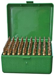 MTM Case-Gard 100 Series Ammo Box  <br>  Medium Rifle Green 100 rd.