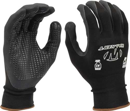 WALKERS COATED NYLON GLOVE 15GA SHELL W/GRIP PALM LG<