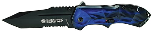 S&W KNIFE BLACK OPS 3RD GEN. BLUE HANDLE MAGIC ASSIST