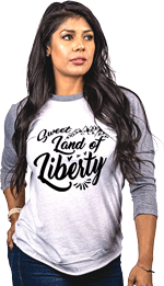NINE LINE APPAREL SWEET LAND OF LIBERTY WMN'S GRY/WHT LARGE