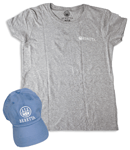 BERETTA WOMEN'S CAP & T-SHIRT 2X-LG ROLL-UP COMBO SKY BLUE<