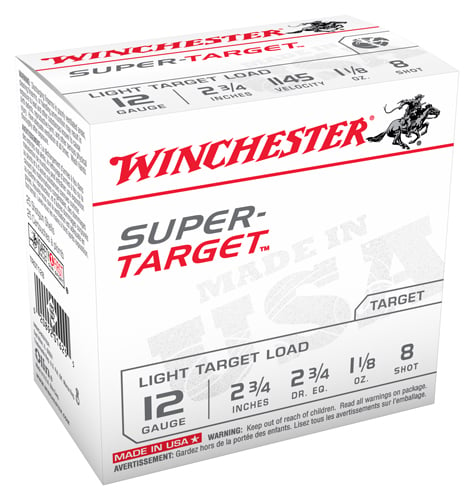 WINCHESTER TARGET 12GA 1145FPS 1-1/8OZ #8 250RD CASE LOT