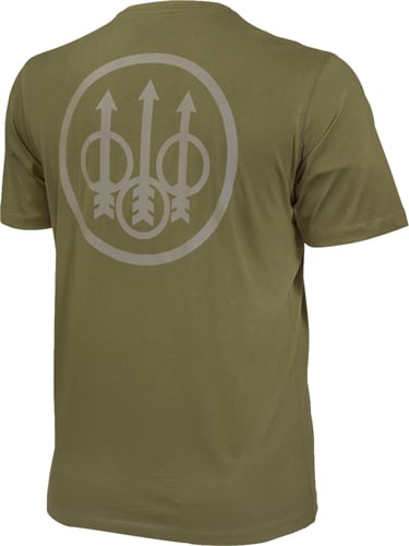Beretta USA TS631T141607 Trident  Short Sleeve T-Shirt Army Green Cotton Large
