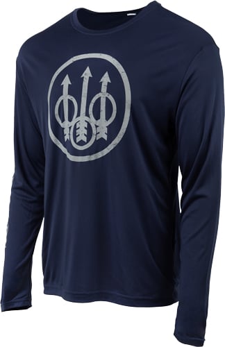 BERETTA T-SHIRT LS VINTAGE TRIDENT LARGE NAVY BLUE<