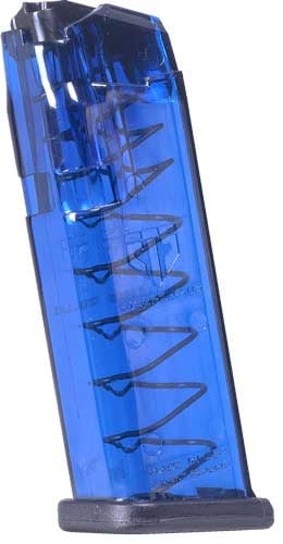 GLOCK 19 9MM 15RD MAG BLUEDGlock 19 Magazine 9mm - 15 round - Blue Translucent body - Fits the Glock 17, 18, 19, 26, and 34 - Compatible with Gen 1 through Gen 5 Glocks - Compatible with Glock and aftermarket floorplates - Easy disassembly with our specially designedGlock and aftermarket floorplates - Easy disassembly with our specially designed baseplatebaseplate